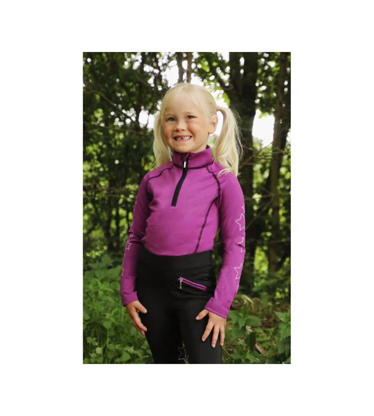 Hy Equestrian Stella Children's Base Layer - Purple/Lilac/Black - 3-4 Years