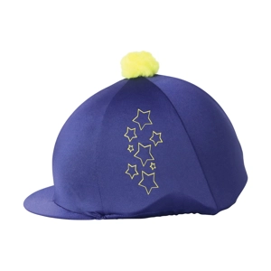 Hy Equestrian Stella Hat Cover - Navy/Yellow - One Size
