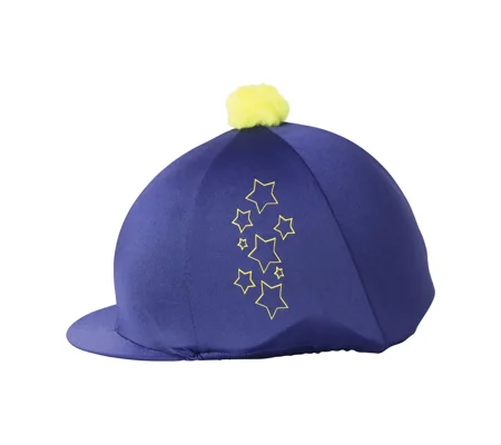 Hy Equestrian Stella Hat Cover - Navy/Yellow - One Size