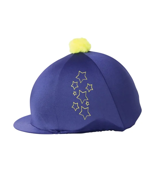 Hy Equestrian Stella Hat Cover - Navy/Yellow - One Size