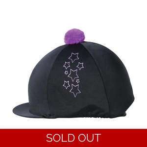 Hy Equestrian Stella Hat Cover - Black/Purple/Lilac - One Size