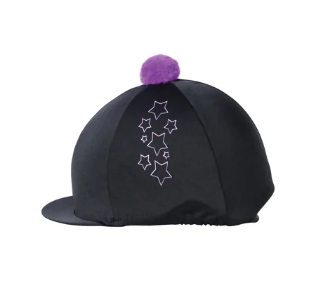 Hy Equestrian Stella Hat Cover - Black/Purple/Lilac - One Size