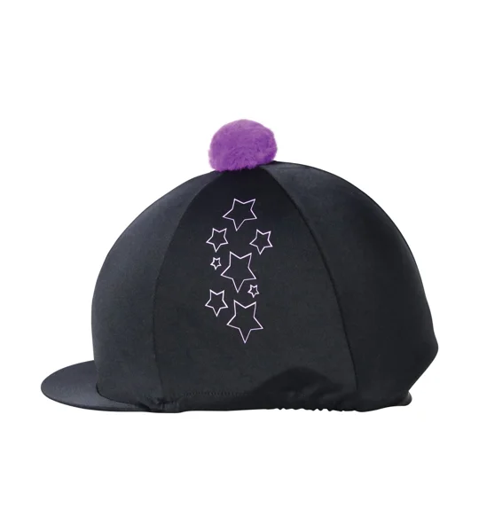 Hy Equestrian Stella Hat Cover - Black/Purple/Lilac - One Size
