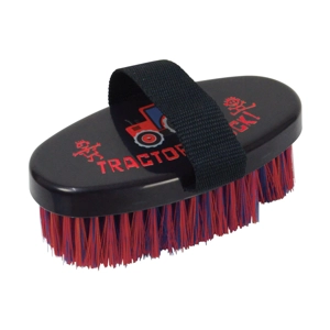 Tractors Rock Body Brush by Hy Equestrian - Navy/Red - 13.9 x 6.9cm