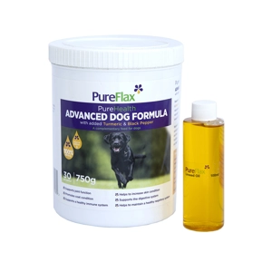 PureFlax PureHealth Advanced Dog Formula - With Added Turmeric & Black Pepper - 750g