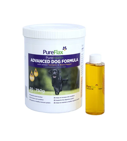 PureFlax PureHealth Advanced Dog Formula - With Added Turmeric & Black Pepper - 750g