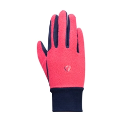 Hy Equestrian Children's Winter Two Tone Riding Gloves - Navy/Raspberry
