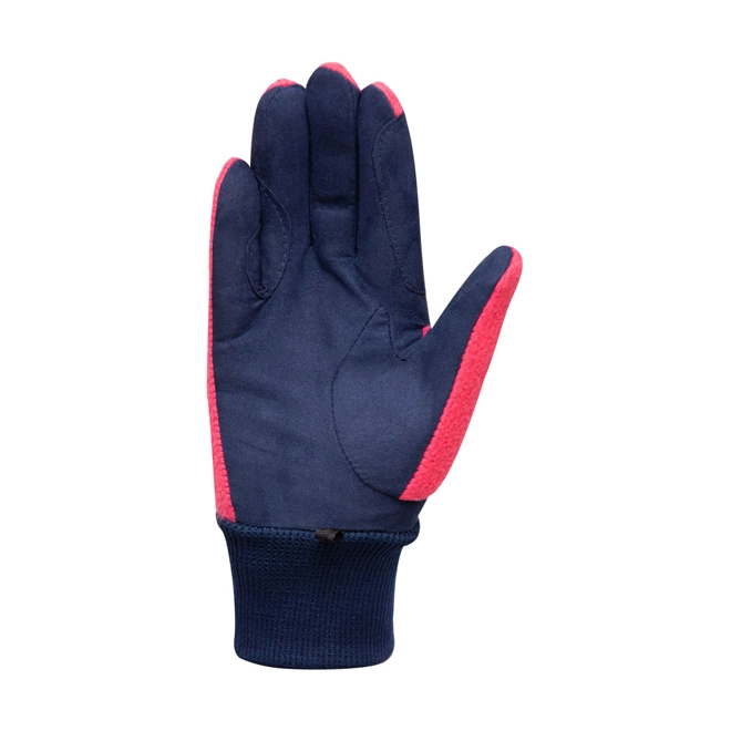 Additional Image for Hy Equestrian Children's Winter Two Tone Riding Gloves - Navy/Raspberry