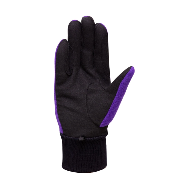Additional Image for Hy Equestrian Children's Winter Two Tone Riding Gloves - Black/Purple