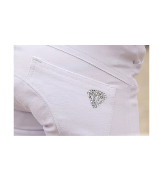 Hy Equestrian Cadiz Mizs Competition Breeches - White/Rose Gold