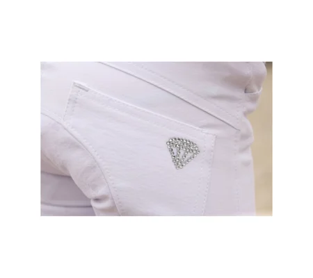 Hy Equestrian Cadiz Mizs Competition Breeches - White/Silver