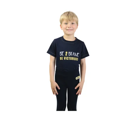 Be Brave T-Shirt by Little Knight - Navy/Yellow