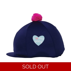 I Love My Pony Collection Hat Cover by Little Rider - Navy/Pink - One Size