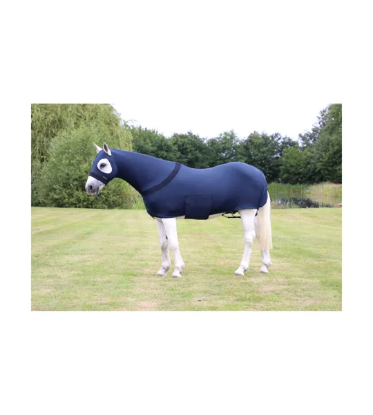 Hy Equestrian Lycra Flex Rug with Belly Flap - Navy