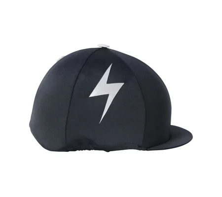 Silva Flash Hat Silk by Hy Equestrian - Black/Reflective Silver - One Size