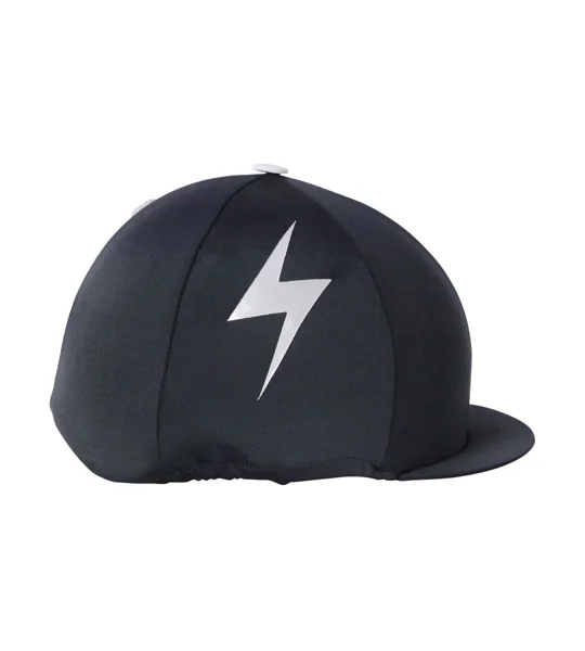 Silva Flash Hat Silk by Hy Equestrian - Black/Reflective Silver - One Size