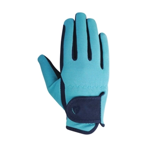 Hy Equestrian Belton Childrens Riding Gloves - Navy/Teal