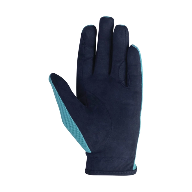Additional Image for Hy Equestrian Belton Childrens Riding Gloves - Navy/Teal