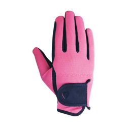 Hy Equestrian Belton Childrens Riding Gloves - Navy/Pink