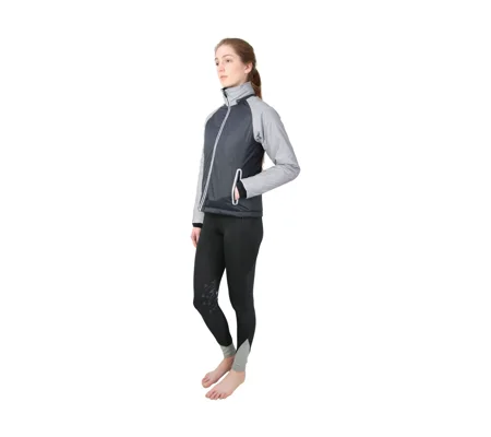 Silva Flash Waterproof Padded Jacket by Hy Equestrian - Black/Reflective Silver