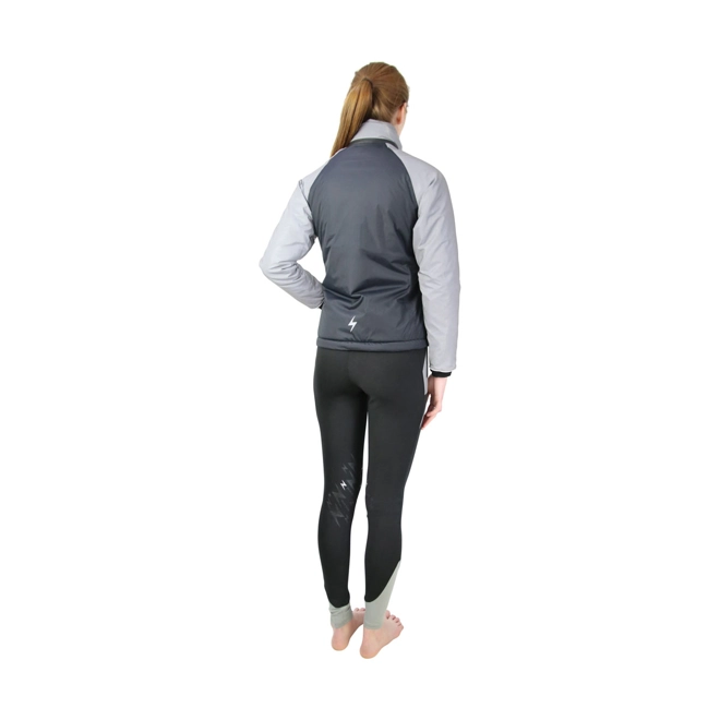 Additional Image for Silva Flash Waterproof Padded Jacket by Hy Equestrian - Black/Reflective Silver