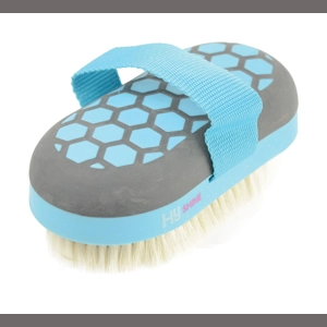 Hy Equestrian Glitter Body Brush Goat Hair - Navy/Blue