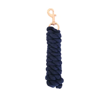 Hy Equestrian Rose Gold Lead Rope - Navy/Rose Gold - 2 metres
