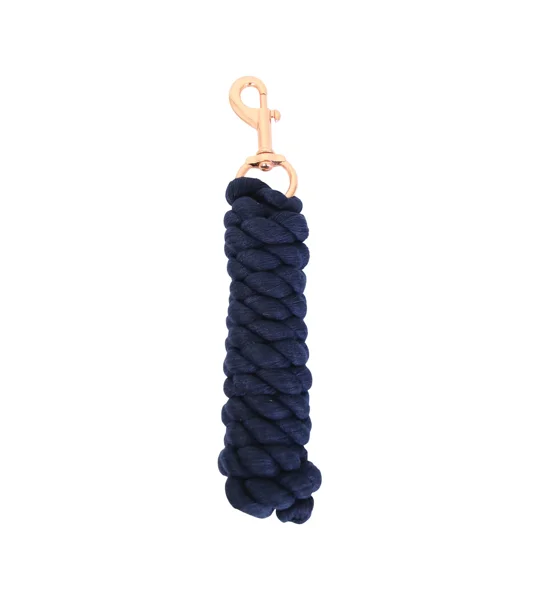 Hy Equestrian Rose Gold Lead Rope - Navy/Rose Gold - 2 metres
