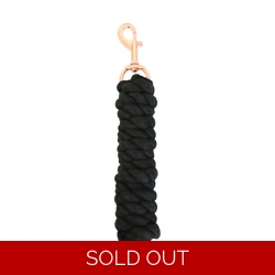 Hy Equestrian Rose Gold Lead Rope - Black/Rose Gold - 2 metres