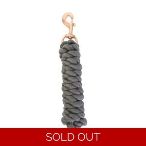 Hy Equestrian Rose Gold Lead Rope - Dark Grey/Rose Gold - 2 metres