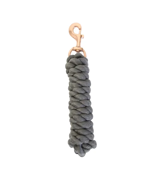 Hy Equestrian Rose Gold Lead Rope - Dark Grey/Rose Gold - 2 metres