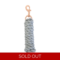 Hy Equestrian Rose Gold Lead Rope - Light Grey/Rose Gold - 2 metres