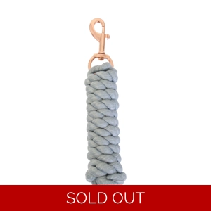Hy Equestrian Rose Gold Lead Rope - Light Grey/Rose Gold - 2 metres