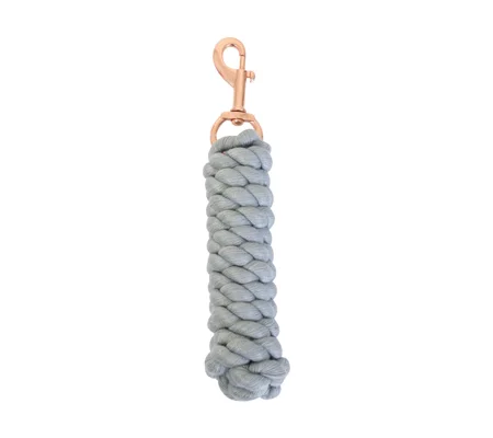 Hy Equestrian Rose Gold Lead Rope - Light Grey/Rose Gold - 2 metres