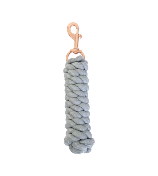 Hy Equestrian Rose Gold Lead Rope - Light Grey/Rose Gold - 2 metres