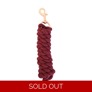 Hy Equestrian Rose Gold Lead Rope - Maroon/Rose Gold - 2 metres