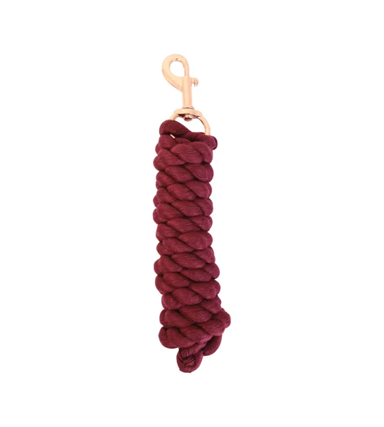 Hy Equestrian Rose Gold Lead Rope - Maroon/Rose Gold - 2 metres