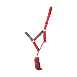 Tractor Collection Head Collar & Lead Rope Set by Little Knight - Red/Charcoal..