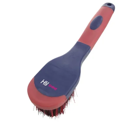 Hy Equestrian Pro Groom Bucket Brush - Navy/Red