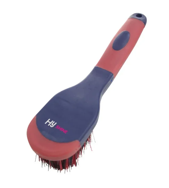 Hy Equestrian Pro Groom Bucket Brush - Navy/Red