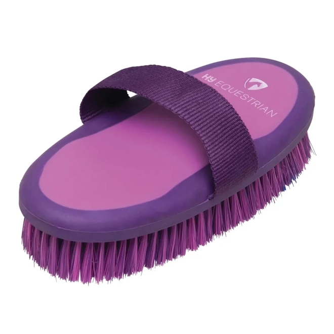 product Image for Hy Equestrian Pro Groom Body Brush 20 x 9.5cm Purple/Pink