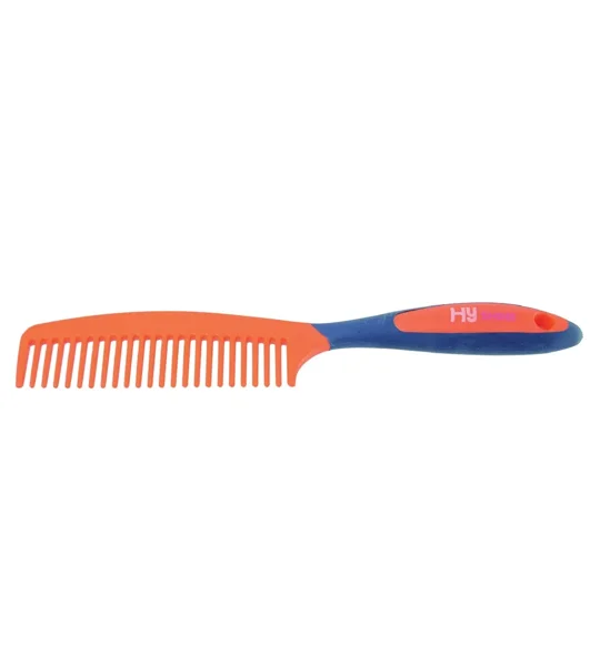 Hy Equestrian Pro Groom Comb - Navy/Orange