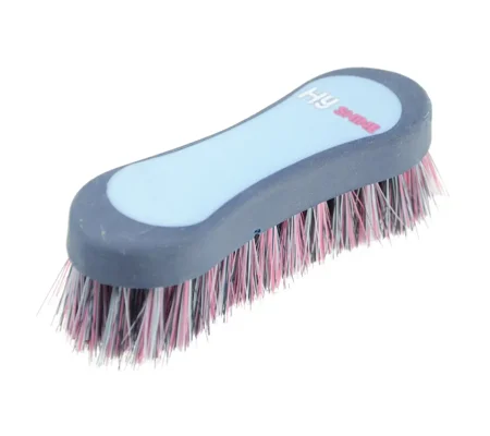 Hy Equestrian Pro Groom Face Brush 12.3 x 4cm Blue/Light Blue