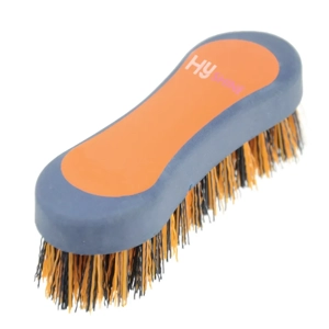 Hy Equestrian Pro Groom Face Brush 12.3 x 4cm Navy/Orange