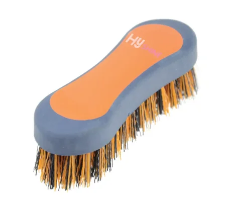 Hy Equestrian Pro Groom Face Brush 12.3 x 4cm Navy/Orange