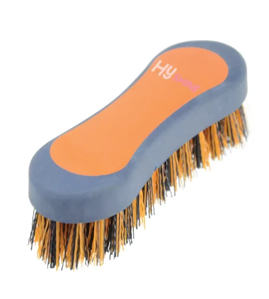 Hy Equestrian Pro Groom Face Brush 12.3 x 4cm Navy/Orange
