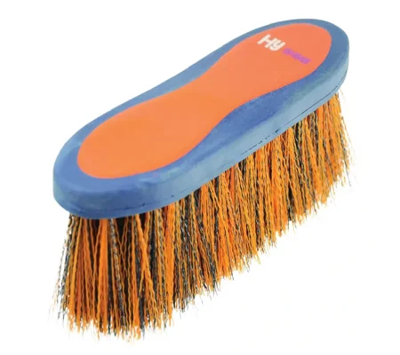 Hy Equestrian Pro Groom Long Bristle Dandy Brush 20.5 x 6.2cm Navy/Orange