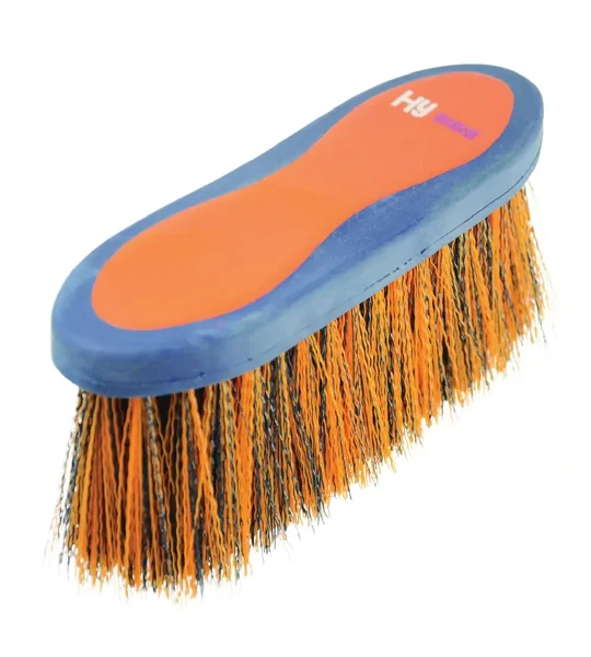 Hy Equestrian Pro Groom Long Bristle Dandy Brush 20.5 x 6.2cm Navy/Orange