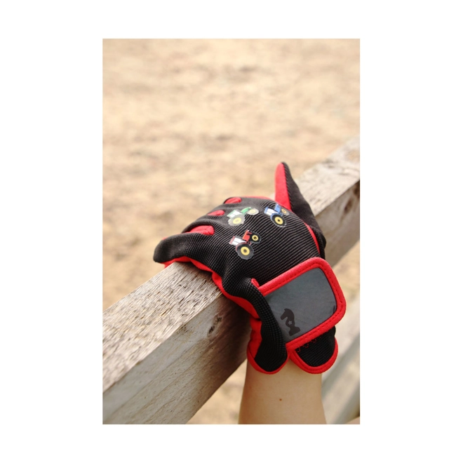Additional Image for Tractor Collection Gloves by Little Knight - Grey/Red