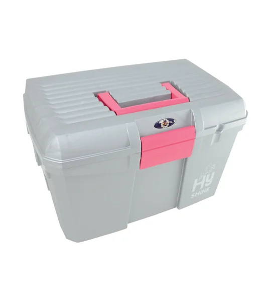 Hy Equestrian Tack Box - Silver/Raspberry